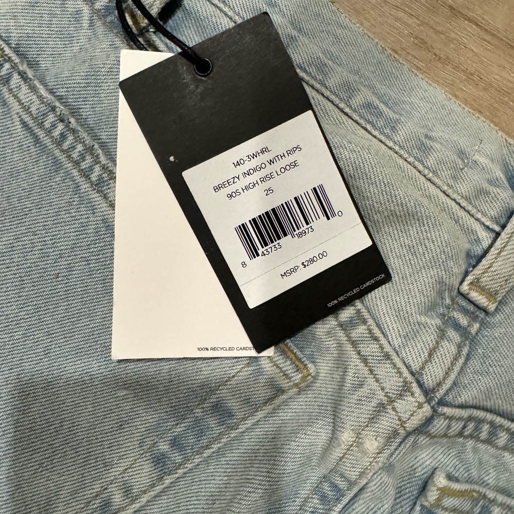 Re/Done Light Blue Distressed 90s high rise loose distressed Jeans - Picture 7 of 15